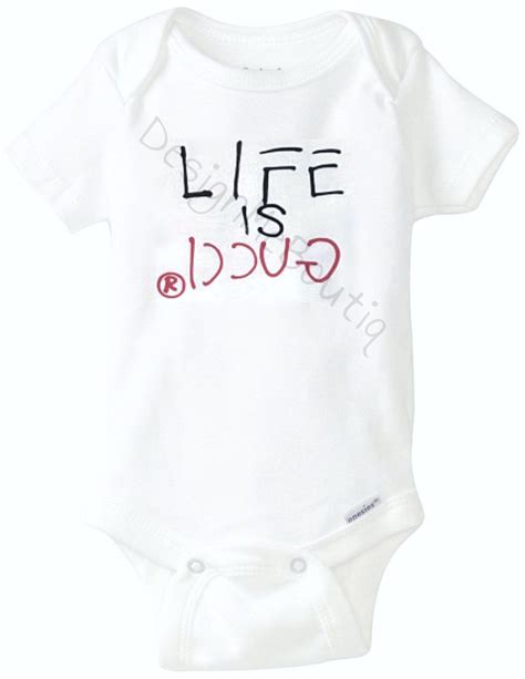 new born baby gucci|life is Gucci baby onesie.